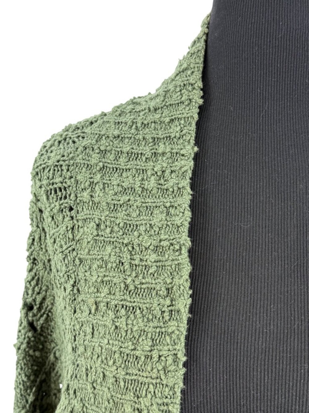 Anthropologie Green Slouchy Knit Dolman Sleeve Open Front Cocoon Cardigan S Boho - Picture 3 of 16